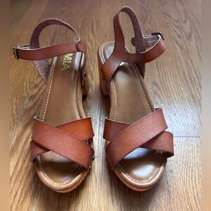 Brown sandals, 6.5, worn once